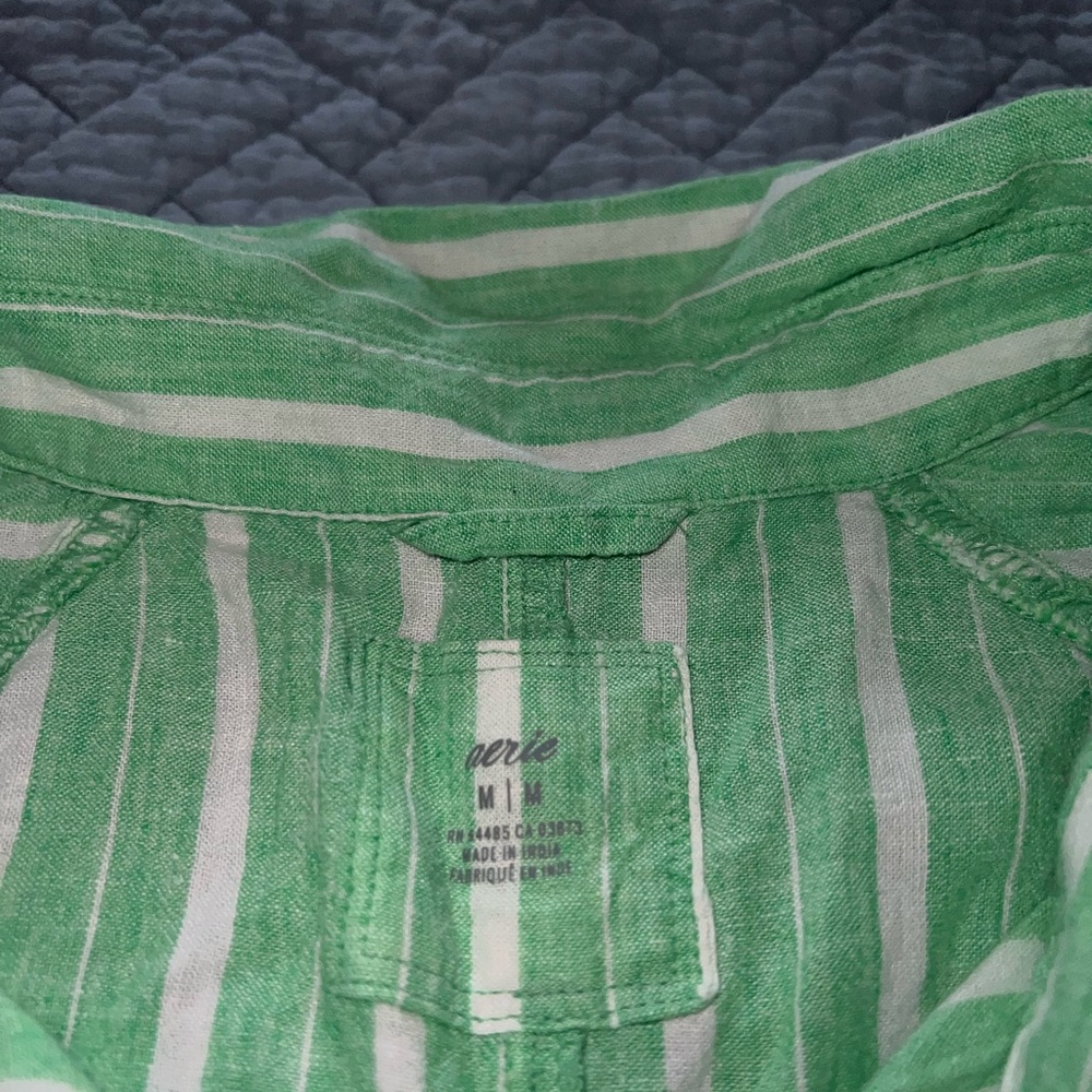 Aerie Linen Blend Long Sleeve Button Down Shirt And Shorts Set - Picture 4 of 13